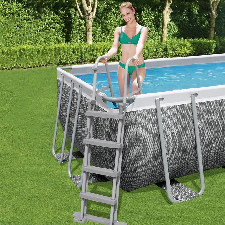 Produktbild Bestway Zwembad - Power Steel Rechthoek - 488 x 224 x 122 cm - Rotan - met Filterpomp 5.7 m3 (488 x 244 x 122 cm)