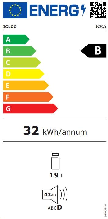 Label énergétique Igloo ICF 18 (19 l)