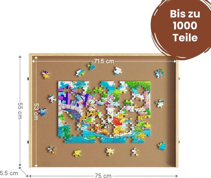 Produktbild Hermex Puzzlebrett mit Auszügen Puzzletafel Puzzleunterlage (1000 Teile)