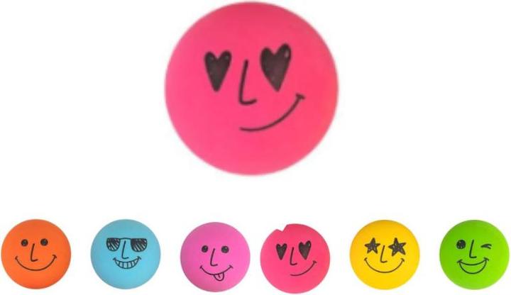 Immagine prodotto Trendhaus Palla rimbalzante in gomma CHILL AND SMILE, Ø 6 cm, 6 colori assortiti