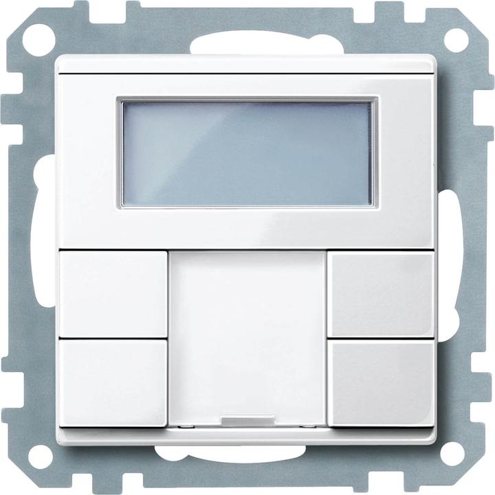 Schneider Electric Pulsante, 2 ingressi plus con termostato ambiente, bianco polare lucido, Sistema M