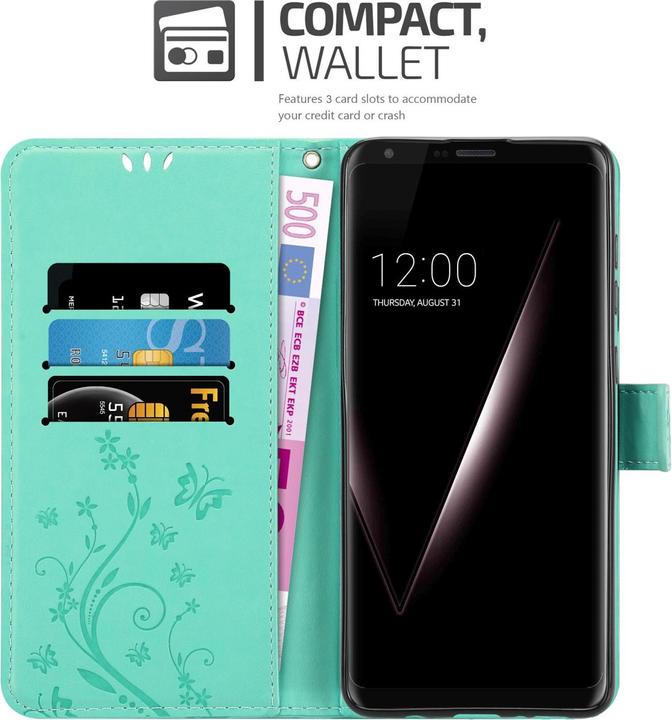 Actual product image Cadorabo Flower Book Case for LG V30 / V30+ / V30S / V30S+ (LG V30+, LG V30S+, LG V30)