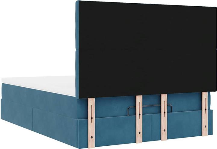 Produktbild VidaXL Ottoman-Bett mit Matratzen & LEDs Dunkelblau 140x190 cm Samt (140 x 190 cm)