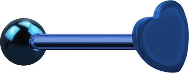 Actual product image Star Piercing Barbell dunkelblau mit Kugel und Herz (without brass, Surgical steel 316L)