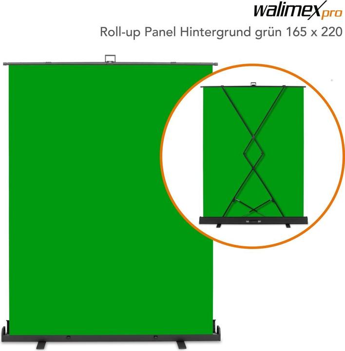 Actual product image Walimex pro Roll-up panel background green 165x220 (176.50 cm, 226 cm)