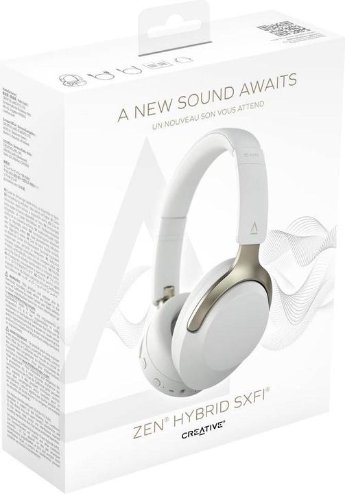 Produktbild Creative ZEN Hybrid SXFI Bluetooth-Headset grau (ANC, 70 h, Kabellos)