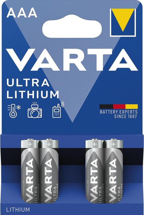 Image du produit Varta ULTRA Lithium (4 pcs, AAA, 1100 mAh)