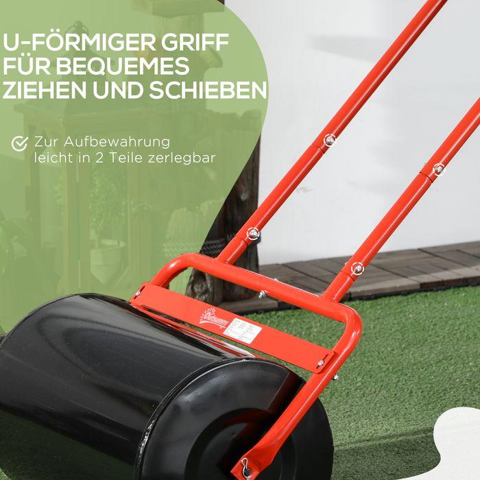 Produktbild Swisshandel24 Rasenwalze 50cm Breite, Gartenwalze befüllbar mit 38L Wasser/ 62 kg Sand, Rot