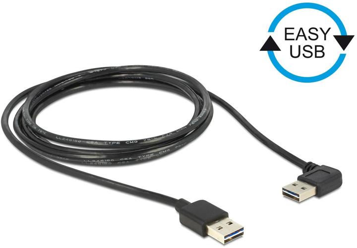 Produktbild Delock USB2.0 Easy Kabel, A-St.-A.St., gewinkelt (1 m, USB 2.0)