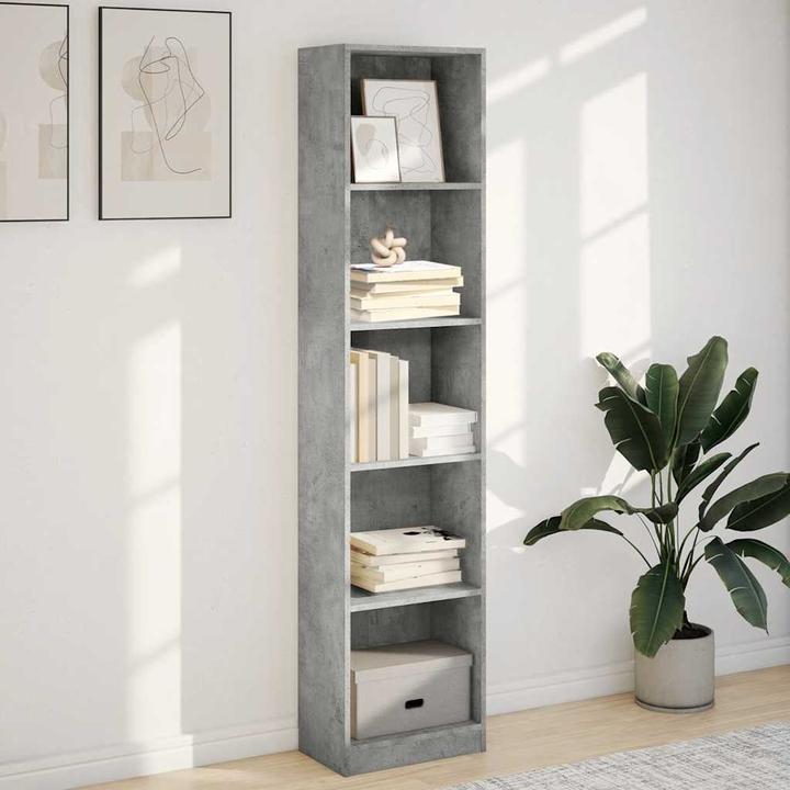 Immagine prodotto VidaXL Bücherregal Regal Standregal Büroregal Aufbewahrungsregal Betongrau (40 x 24 x 176 cm)