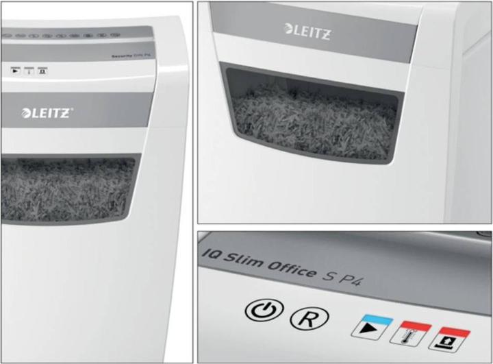 Image du produit Leitz Destructeur de documents IQ Office S UE 12 feuilles coupe croisée 4 x 28 mm P-4 23 l (Coupe de particules)