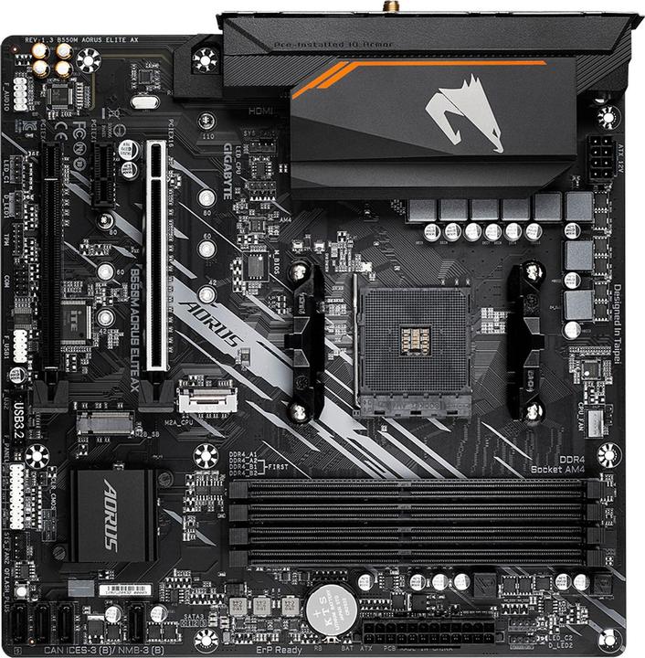 Produktbild Gigabyte B550M AORUS ELITE AX (AM4, AMD B550, mATX)