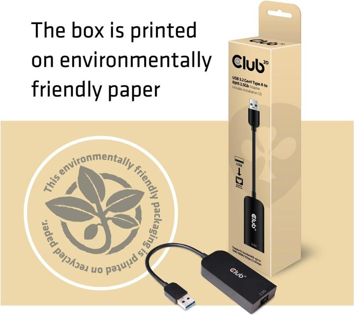 Produktbild Club 3D USB 3.2 Gen1 Typ A auf RJ45 (USB-C 3.2 Gen 1, RJ45 (1x))