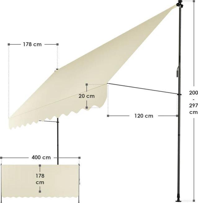 Actual product image Juskys Klemmmarkise Kapstadt (4 m)