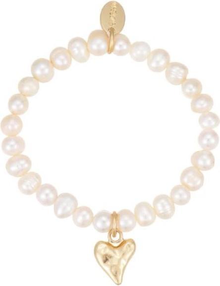 Produktbild Andreani Armband aus echten Süsswasserperlen mit Herzanhänger von (18 cm)
