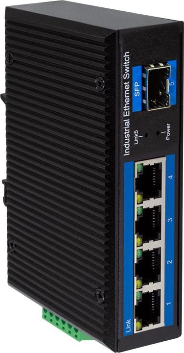 Actual product image LogiLink Industrial Gigabit Ethernet Switch, 4-port 1000 Mbit/s + 1 port SFP (5 Ports)