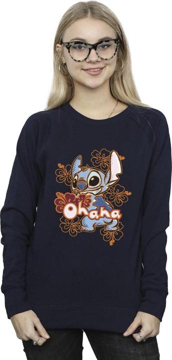 Image du produit Disney - Sweat LILO AND STITCH OHANA ORANGE HIBISCUS - Femme (XL)
