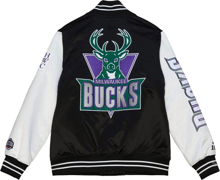 Image du produit Mitchell & Ness M&N Varsity Satin VEste - NBA Milwaukee Bucks (XL)