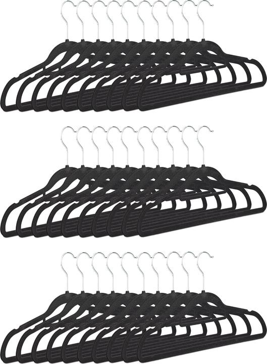 Actual product image Relaxdays Velvet Clothes Hanger Set (30 x)