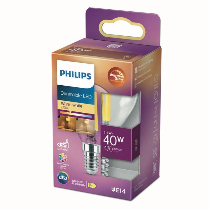 Actual product image Philips LED EyeComfort (E14, 3.40 W, 470 lm, 1 x, D)