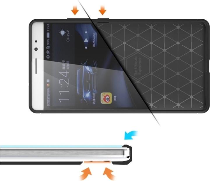 Produktbild Screenguard Huawei Mate 8 Hülle Carbon Brushed Soft TPU (Huawei Mate 8)