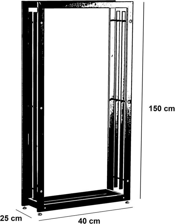 Immagine prodotto Swisshandel24 Porta legna Skadi 25x40x150, nero