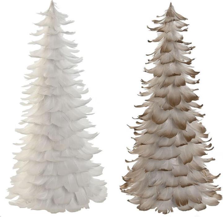 Produktbild Esprit Weihnachtsbaum Home Weiss Gold Pappe Feder 22 x 22 x 46 cm (2 Stück) (46 cm)