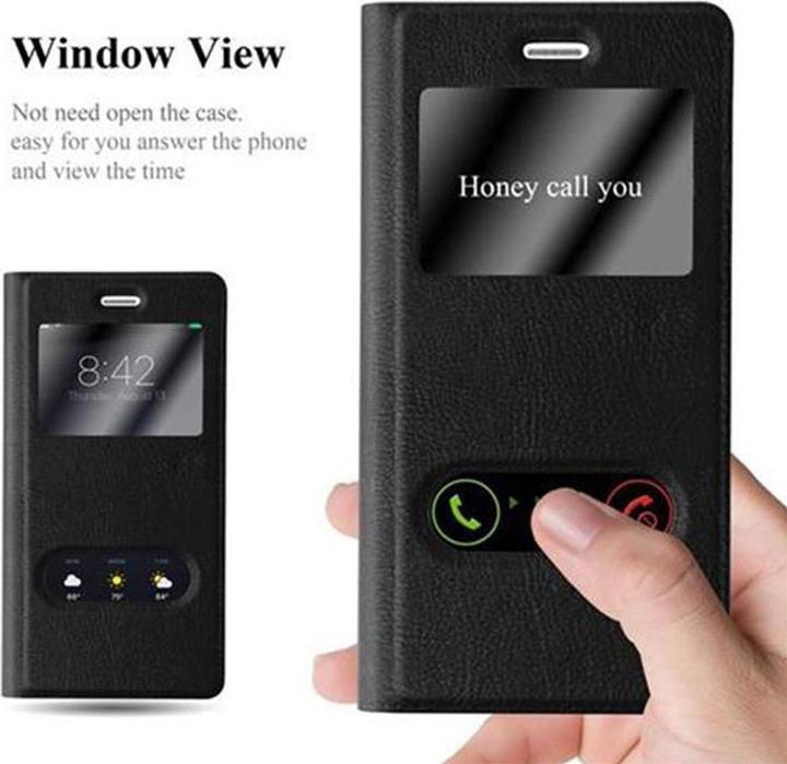 Actual product image Cadorabo Book with View double window cover (Huawei P8 Lite)