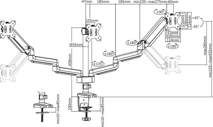Produktbild Deltaco ARM-0352 (Tisch, 27")