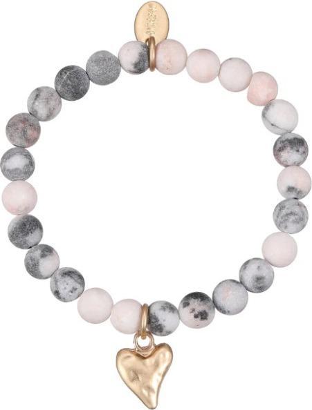 Produktbild Andreani Armband aus echtem Jaspis und Achat mit Herzanhänger von (19 cm, Echtes Jaspis und Achat)
