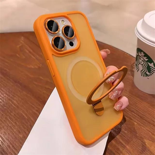 Produktbild RPD Apple iPhone 16 Plus - MagSafe Stand Etui mit Kameraschutz, orange, Matt (Apple iPhone 16 Plus)