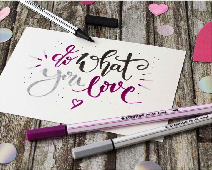 Image du produit STABILO Pen 68 brush Stylo feutre Premium (Pourpre, 1 x)