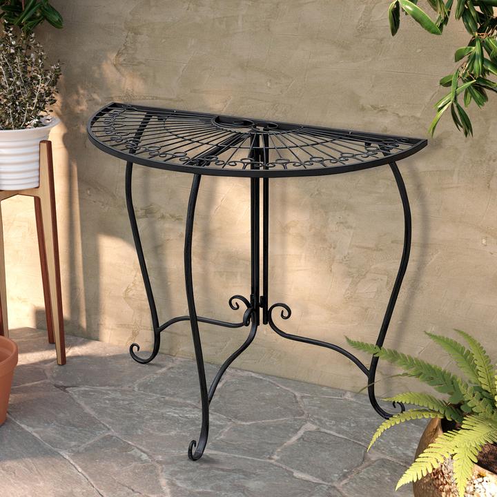 Produktbild Mojawo Wandtisch Beistelltisch Gartentisch Balkontisch halbrund klappbar (80 cm)