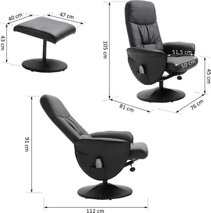Produktbild Jamb Massagesessel mit Fussstütze