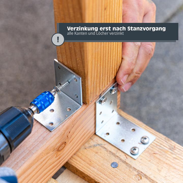 Produktbild Helpmate Lochplattenwinkel 50x50x40, verzinkt, 24 Stück (Lochplattenwinkel, 24 Stk.)