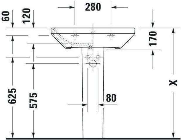 Image du produit Duravit Plan de toilette DURASTYLE avec lavabo HLB 650x440mm 1 robinetterie blanc (440 mm, 650 mm)