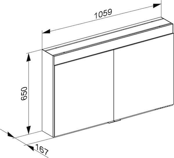 Produktbild Keuco Edition 400 Spiegelschrank 21522, Wandvorbau, 1060x650x167 mm