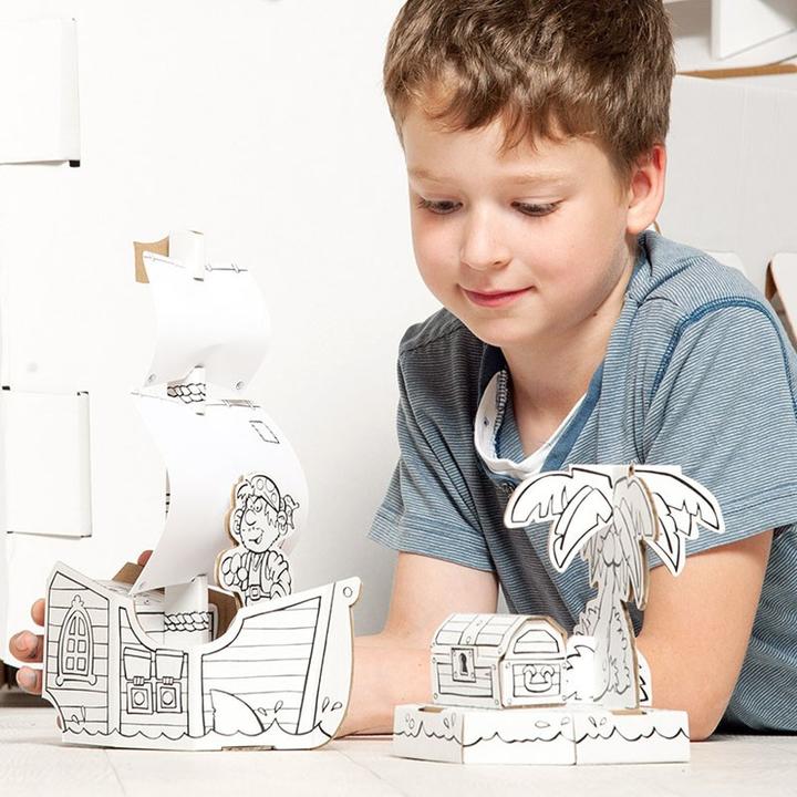 Actual product image Calafant Pirate ship with 12 felt pens