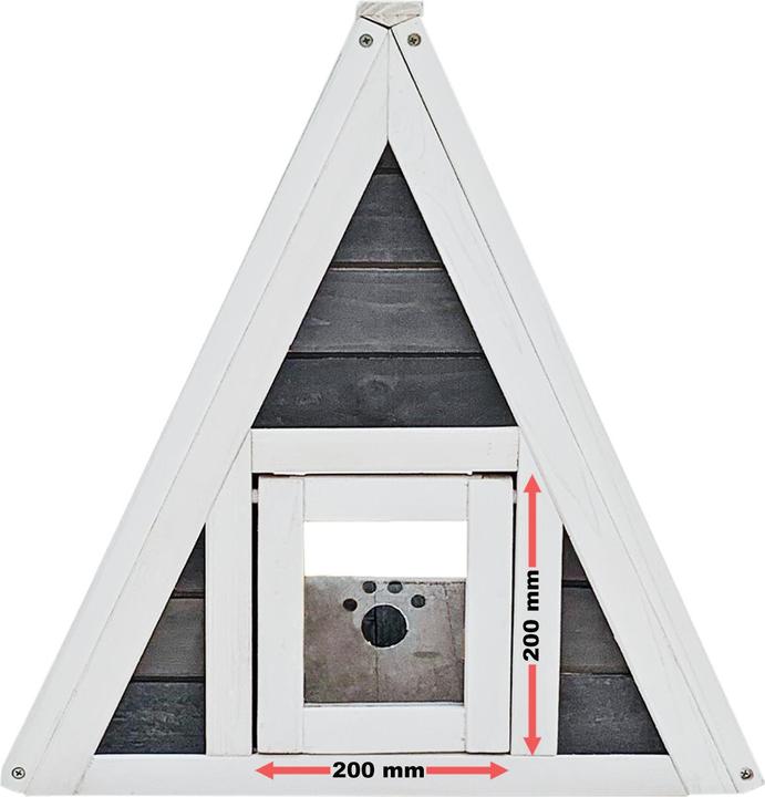 Produktbild Wiltec Katzenhaus 50x50x54cm Holz 2 Zugänge Katzenhütte Kleintierhaus Wetterfest (Katze)
