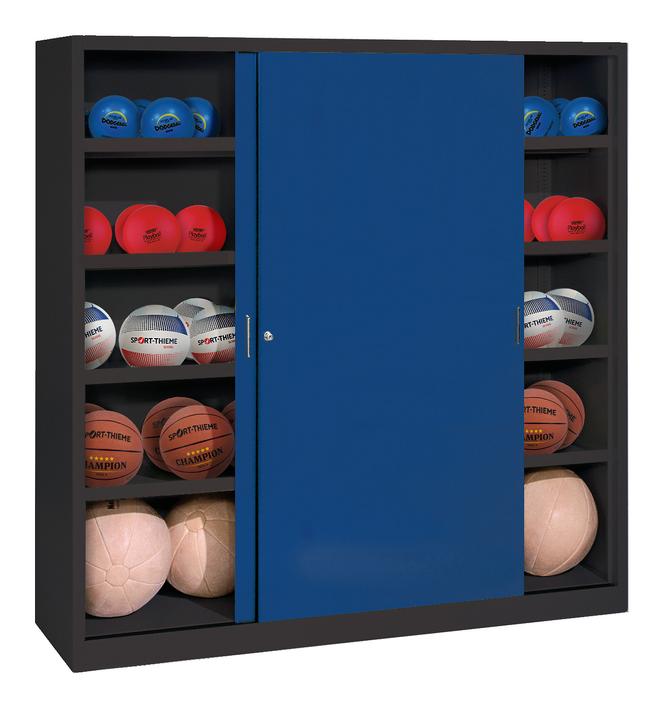 C+P Ballschrank (HxBxT: 195x120x50 cm, mit Vollblech-Schiebetüren, Typ 4)