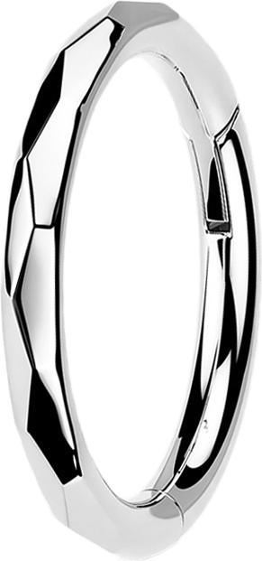Produktbild Star Piercing Micro Segmentring klappbar silber facettiert (Titan G23, ohne Messing)