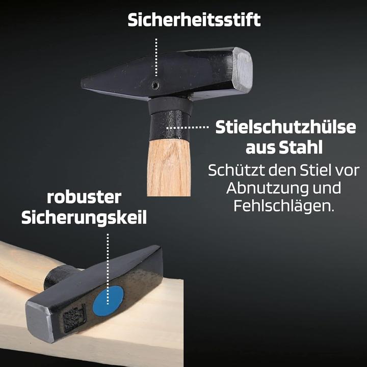 Immagine prodotto SW-Stahl 50930L Set di martelli con protezione del manico 3 pezzi I Martello per utensili in legno di (800 g)