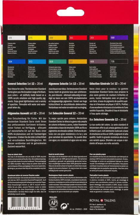 Image du produit Amsterdam Set de démarrage pour la peinture acrylique (Multicolore, 20 ml)