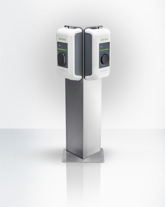 Actual product image Keba 99.839 Triangle Stele f. 2 wallbox stainlessSt.