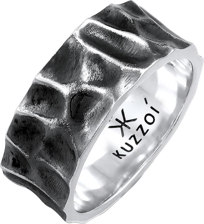 Kuzzoi Ring Herren Bandring Geschmiedet Used Look 925 Silber