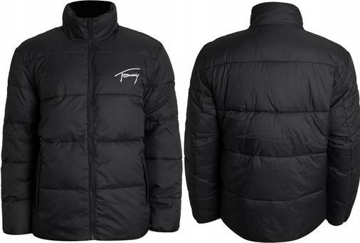 Tommy Hilfiger Tommy Jeans Herren TJM Signature Puffer Gepolsterte Jacken, Black, L (L)