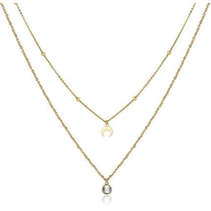 Sagapo S'AgapÃµ - Double gold-plated steel necklace with Aurora SAR08 ornaments