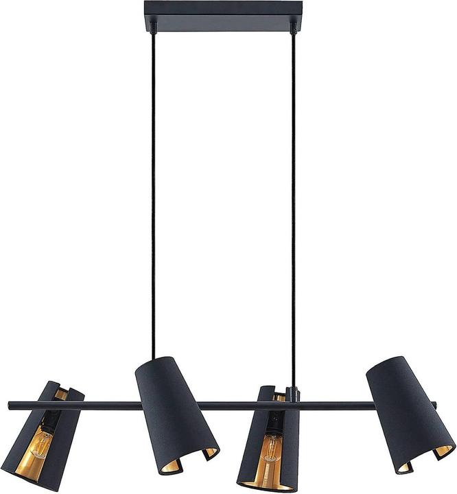 Produktbild Lindby Zylindro Pendelleuchte Black/Gold (E14)