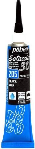 Image du produit Pebeo Setacolor 3D Effet Brod'Perle (Noir, 20 ml)