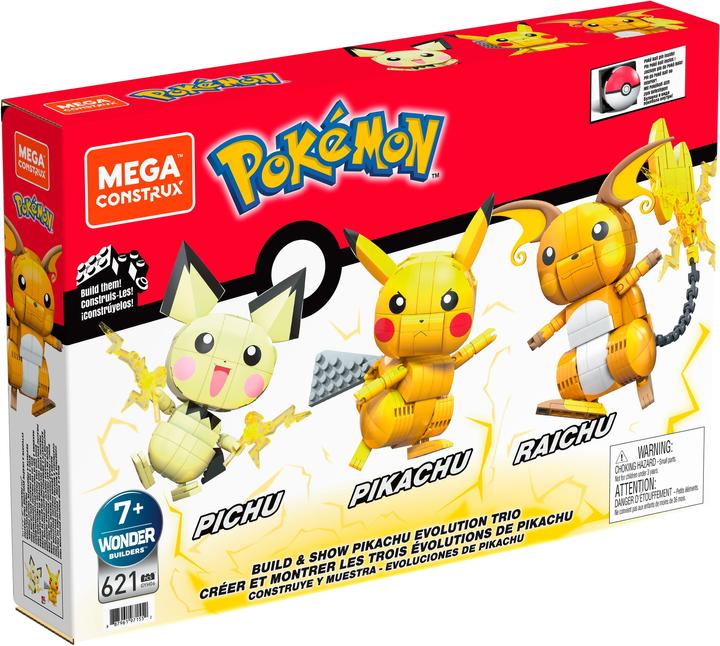 Produktbild Mega Construx Pokémon Trio (Pichu, Pikachu, Raichu)